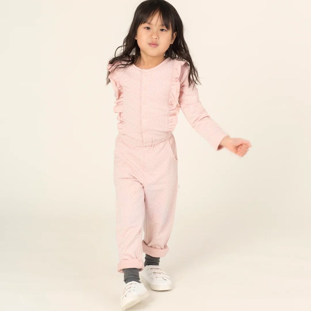 Miles Baby Light Pink "Alveolous" Ruffled Playsuit